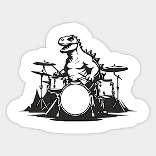 Dino Drummer Sticker